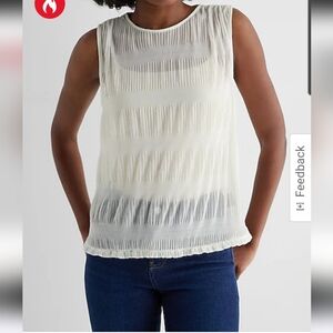 NWT Express Skimming Mesh Crewneck Pleated Tank- Small